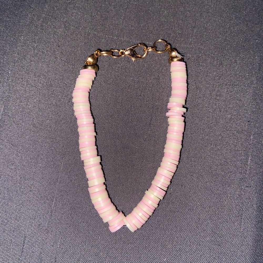 Elegant Pink and Gold Beaded Bracelet